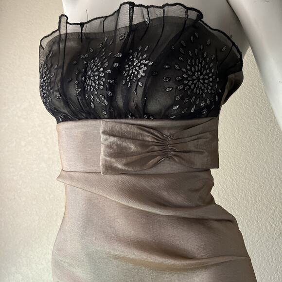 Y2K 2000s Formal Dress Small XS Strapless Mini Ruched Short Fairy Prom HOCO - Picture 16 of 16